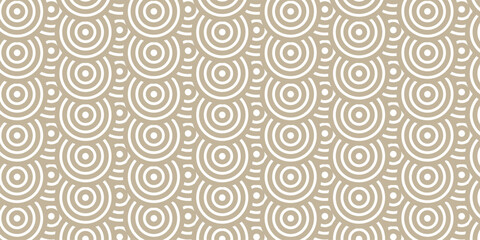 Fototapeta premium seamless pattern with circles brown overlap swirl fabric vector overlapping textile background. 
