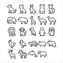 Animal Outline icon collection.
