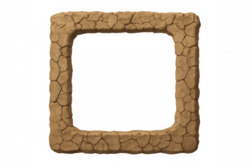Dry cracked earth frame or border, representing drought, desertification, and environmental change with a grunge texture