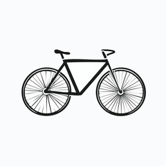 Fototapeta premium Illustration of a black bicycle with thin tires on a white background.