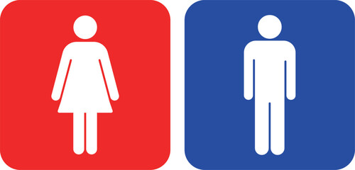 カラー　トイレピクトグラム　ベクターイラスト素材　背景あり