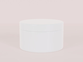 化粧品、クリームなどを入れるジャー容器(ポット)のモックアップ画像。3Dレンダリング。