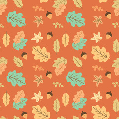 Autumn Leaves Pattern Seamless Background for Fall Decor, Textile, and Wallpaper Designs