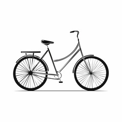 Fototapeta premium Illustration of a bicycle with a rack over the back wheel.