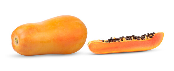 papaya isolated on transparent png (Image from camera)