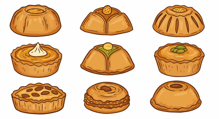Assorted pastries and cakes collection