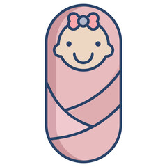 new born linear color icon design