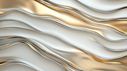 Smooth metallic waves create stunning visual effect with glowing highlights and reflections