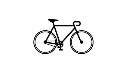 Obraz premium Black and white bicycle icon on a white background.
