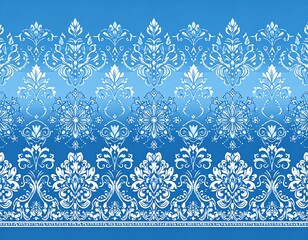 Ornate blue and white border