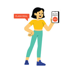 Flash Shock Flat Vector Illustration 