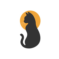 Cat animal design vector. Animal cat logo.
