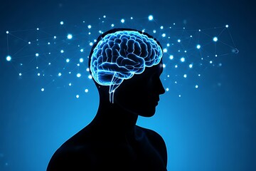 human head with brain