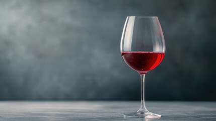 Naklejka premium Close up of wine glass filled with red wine, showcasing elegance and sophistication