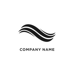 Abstract wave logo design for a company.