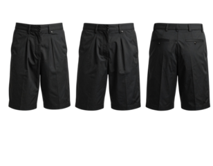 Minimal Black Shorts Mockup for Clothing Design, White Background with Clipping Path