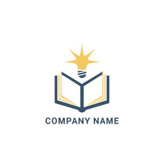 Obraz premium Book and Lightbulb Logo Design for Education and Knowledge.