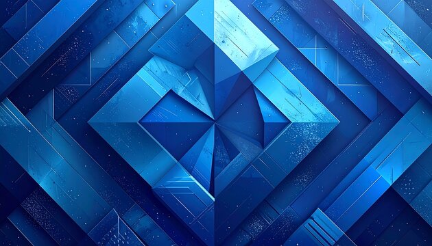 Geometric blue abstract design with a diamond shape