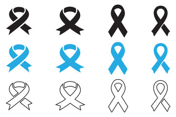 pink ribbon, breast cancer ribbon, breast cancer awareness sign vector illustration