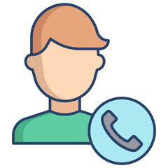 user call linear color icon design