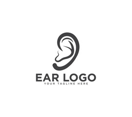 Human ear logo design, Vector image