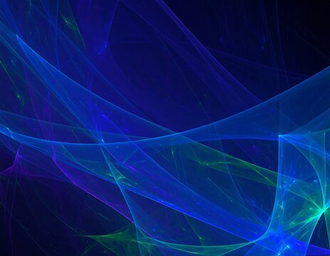 Vibrant blue-green abstract light waves over ether - Powered by Adobe