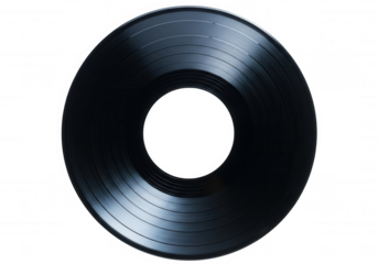 Dark Vinyl Record Grooves isolated on a transparent background