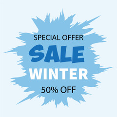 Winter banner for winter sale. Winter special offer advertisement. Vector illustration