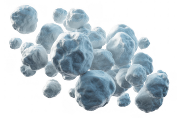 A Pile of Snowballs on a transparent background Black Background