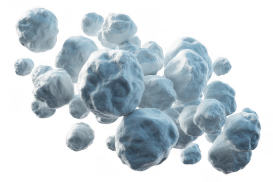 A Pile of Snowballs on a transparent background Black Background