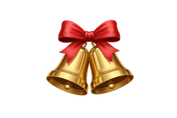 &ldquo;Golden Christmas bell tied with red ribbon, realistic shine, transparent PNG.&rdquo;