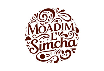 Decorative typography design saying Moadim L'Simcha for Sukkot  
