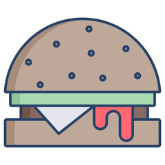 burger linear color icon design