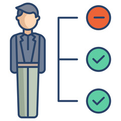 business plan linear color icon design