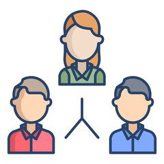 business organization linear color icon design