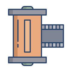 camera roll linear color icon design