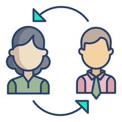 feed back linear color icon design