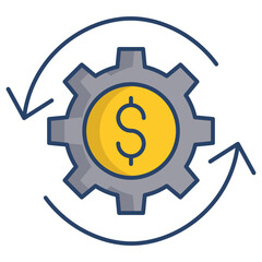 wealth management linear color icon design