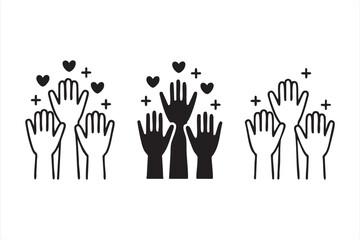 Charity and volunteer teamwork vector showing compassion and unity