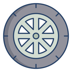 Obraz premium car wheel linear color icon design