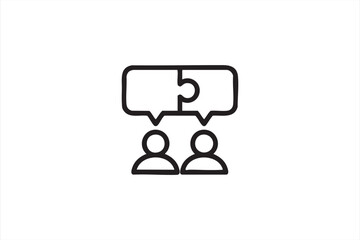 Business communication line icon symbolizing cooperation and connection