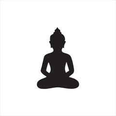 
Buddha Sitting Silhouette Illustration