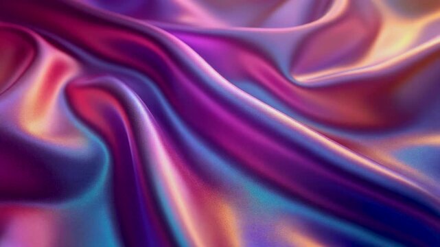 Silk fabric background texture wave flow material satin smooth luxury abstract color iridescent design pattern fashion