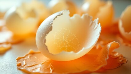 The eggshell pattern placed on the table