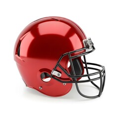 Fototapeta premium Red american football helmet isolated on white background