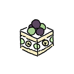 Grape and Muscat Tart – Colorful Autumn Dessert Illustration