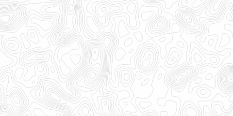 Minimal white line geometric grid outline curve counter map and wavy topography relief discovery area white, black line texture background.	