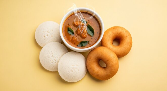 Idli vada sambar south indian food breakfast recipe meal
