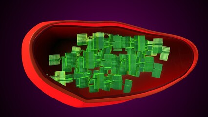 Plant chloroplast anatomy. 3d illustrations