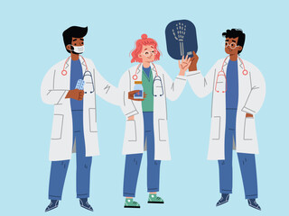healthcare workers together illustration diverse confident united adversity background clipart doctor nurse medical surgeon hospital